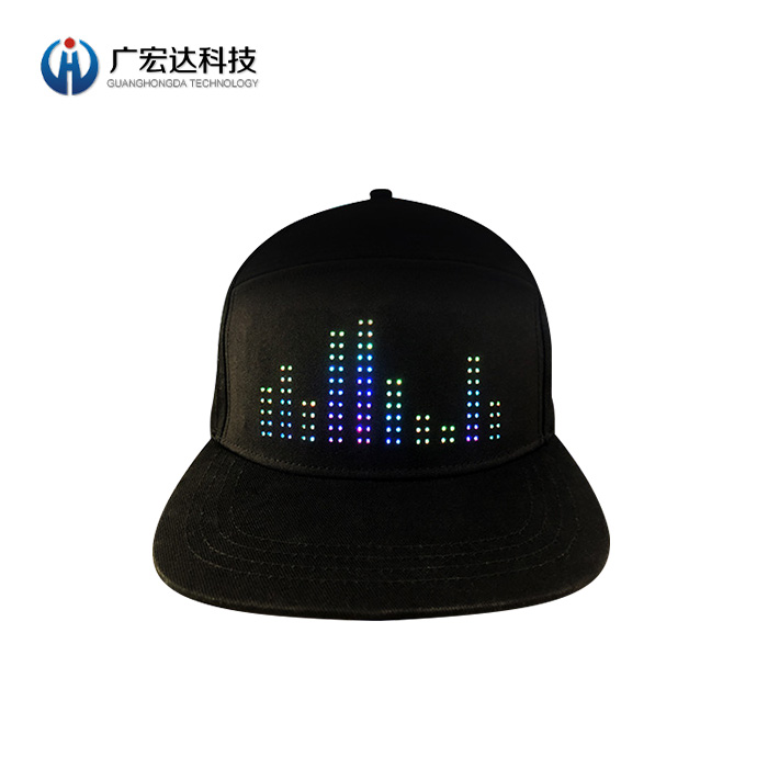 LED柔性顯示屏帽子DIY發(fā)光走字帽子遮陽防曬帽子軟屏